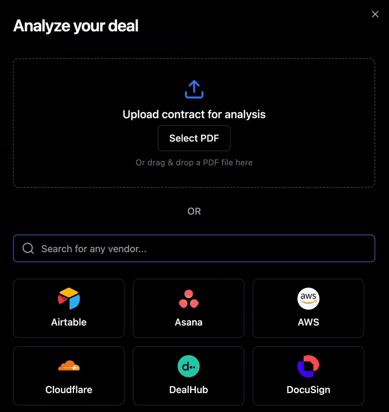 Upload contract interface